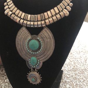 Turquoise and silver necklace, What a Beauty!!